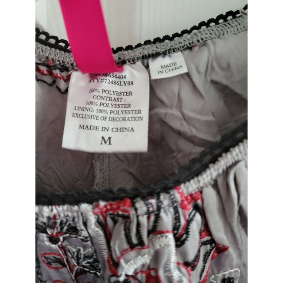 Heart and Soul Silver Y2k babydoll top purple embroidery size Medium Milkmaid - Picture 2 of 5